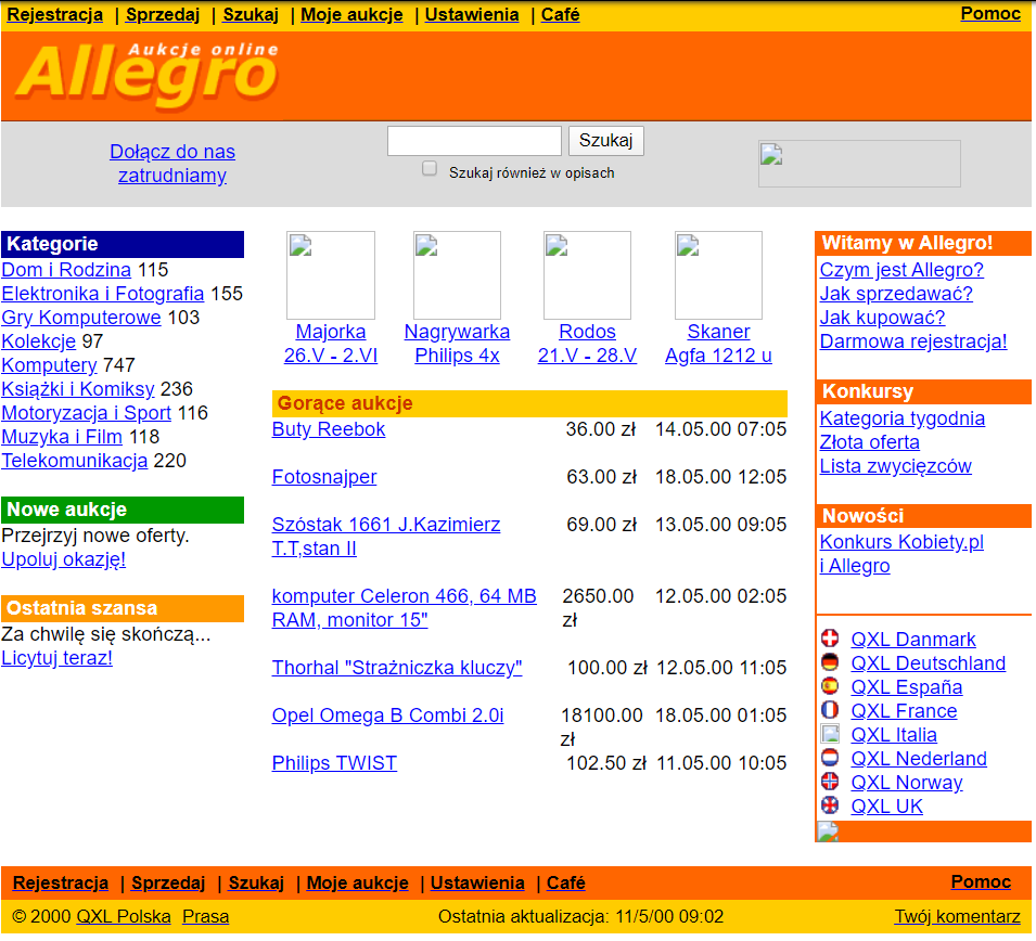 Co powinieneś wiedzieć zanim zaczniesz sprzedawać w Internecie? Część 1: definicja e-commerce, historia, trendy 3 jak kiedyś wyglądało allegro