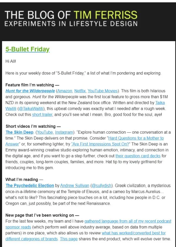 newsletter Tima Ferrisa
