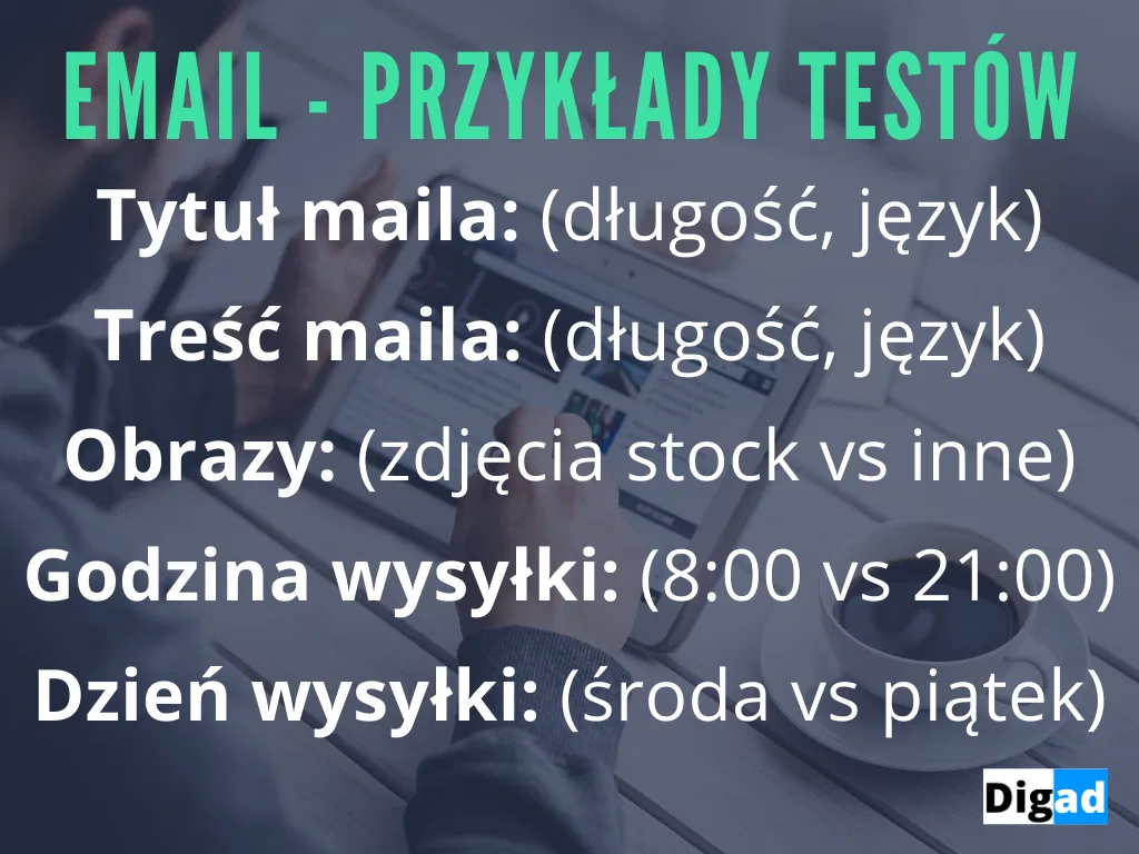 przyklady testow email marketing