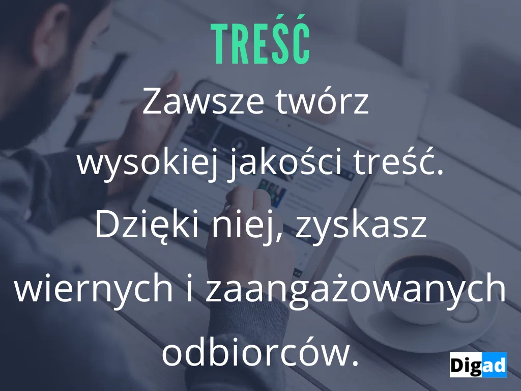 wysokiej jakości unikalna treść w newsletterze
