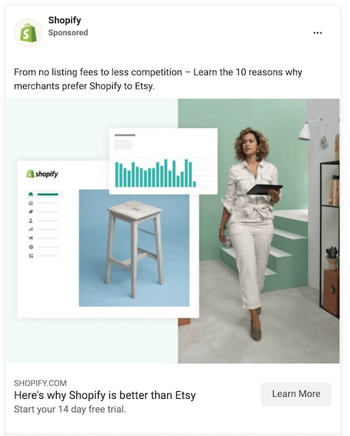 facebook ad examples shopify etsy