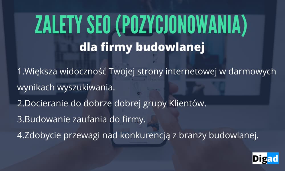zalety pozycjonowania SEO dla firmy budowlanej 