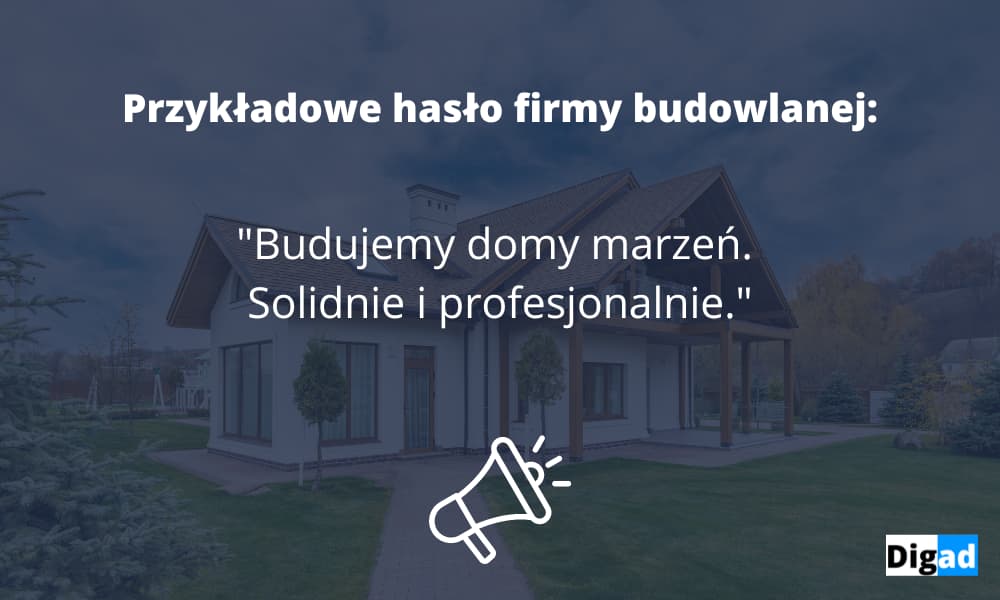 hasło marketingowe do reklamy firmy budowlanej 