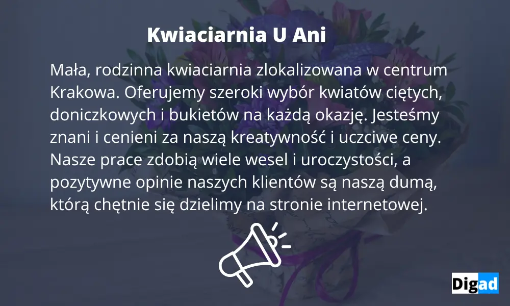 przykładowy opis kwiaciarni