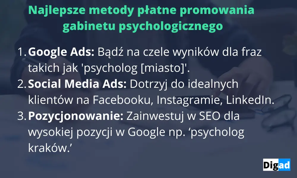 najlepsze metody platne promowania gabinetu psychologicznego