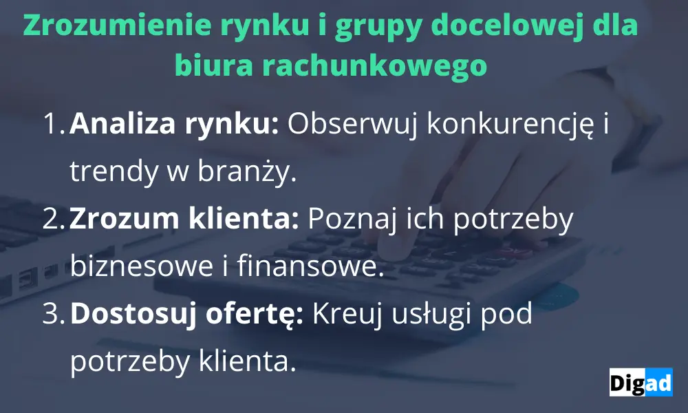 poznanie grupy docelowej i analiza rynku dla biura rachunkowego