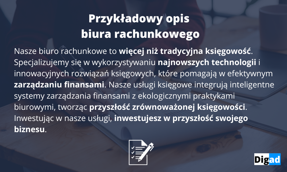 przykladowy opis marketingowy biura rachunkowego