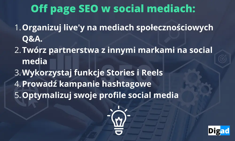 Co to jest off-page SEO? 5 kluczowych technik off page SEO dla lepszej pozycji Twojej strony internetowej 3 off page seo w mediach spolecznosciowych