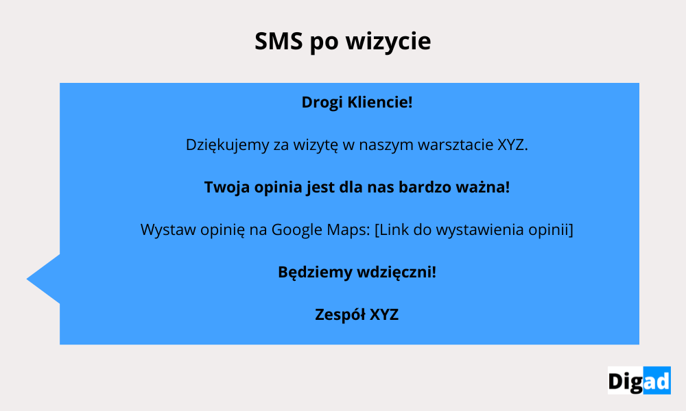 Jak efektywnie pozyskiwać opinie dla warsztatu samochodowego? 3 skuteczne metody 10 Szablony digad.pl 8