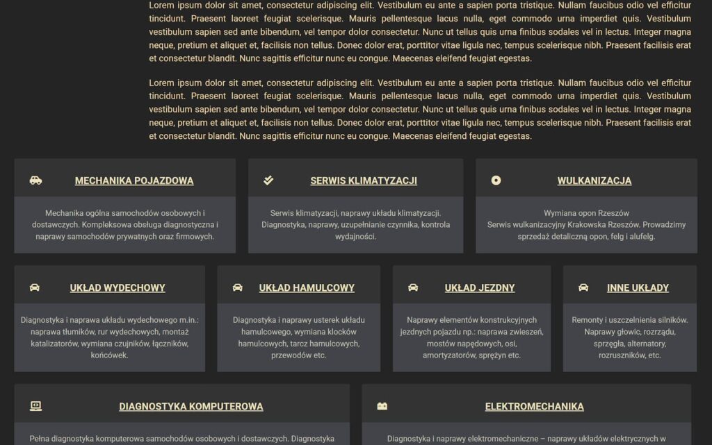 stara strona warsztatu samochodowego