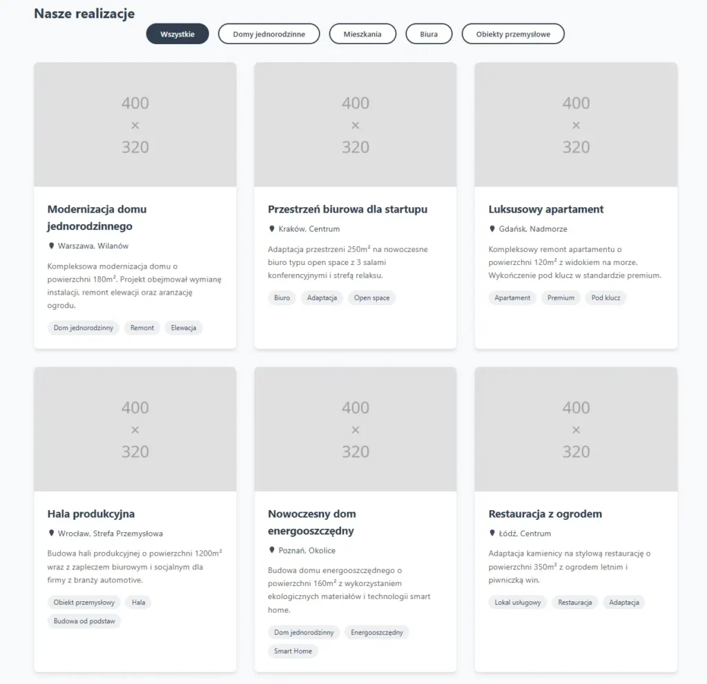 Strona internetowa dla firmy budowlanej. 5 elementów, które powinna zawierać. 47 kategoryzacja firma budowlana