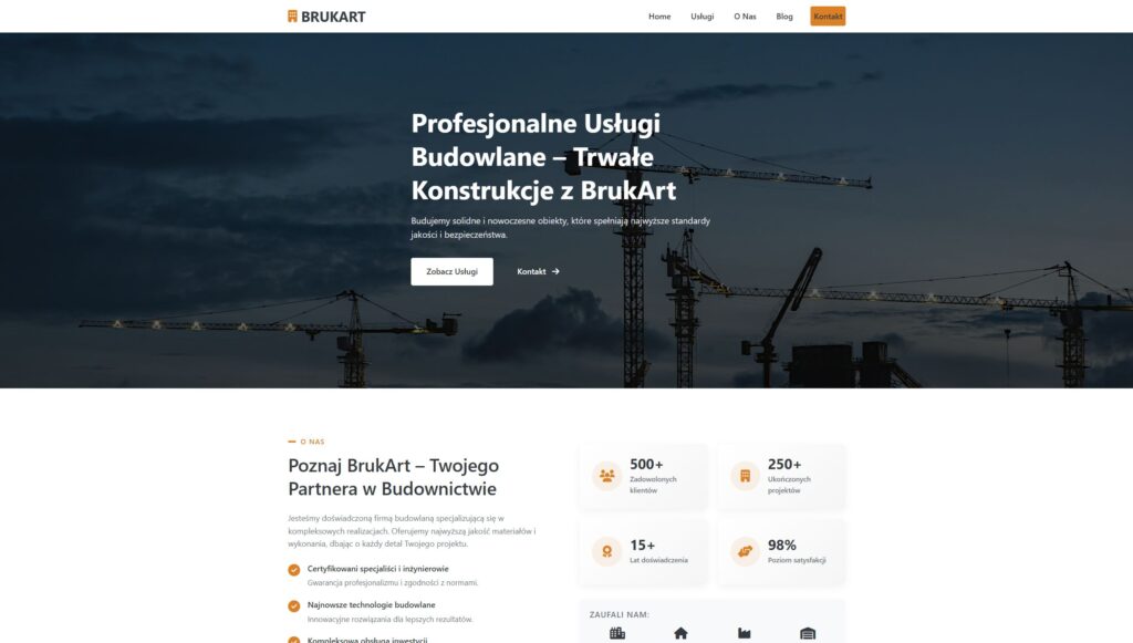 Strona internetowa dla firmy budowlanej. 5 elementów, które powinna zawierać. 30 przykladowa strona firmy budowlanej screenshot2 1